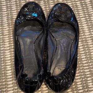 Black patent leather Tory Burch flats size 7